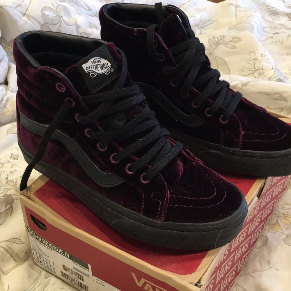 Purple velvet vans